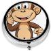 Monkey Printed Mini Round Pill Box - 3 Compartment Portable Pill Organizer for Travel Home & Office - Buy Online on GoSupps.com