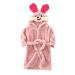 Colorful CARTOON HASE Children's bathrobe with hooded nightwear baby toddler nightgown flannel pajamas thicken plush towel for young girls 1-8 years old (pink 2-3 years) 2-3 years of pink