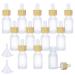 MODOWEY 12Pcs 15ml Frosted Glass Dropper Bottles, Eco-friendly Essential Oil Bottles With Eye Dropper and Bamboo Lids, Refillable Essence Liquid Cosmetic Containers and 2 Pieces Funnel (15ML)