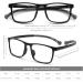 DOOViC Blue Light Filter Reading Glasses - Square Frame Large Lenses Prescription Strength 2.5x - Black - Buy Online on GoSupps.com
