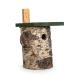 Natural Birch Log Nest Box 32mm Hole - popular with Great Tits Pied Flycatchers Tree Sparrows and House Sparrows