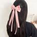 Double Layer Ribbon Bow Hair Clip Women Korean Bowknot Long Ponytail Clip Sweet Girls Hairpin Barrettes Headwear Gift Beige - Buy Online on GoSupps.com