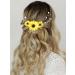 GORAIS Sunflower Bride Wedding Hair Vine Silver Pearl Bridal Hair Piece Leaf Headpiece Hair Accessories for Bride and Bridesmaids