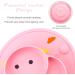 Qshare Toddler Plates - BPA-Free Silicone Suction Plate for Kids - Dishwasher & Microwave Safe - PigPink/DuckCyan - Buy Online on GoSupps.com