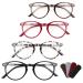 CARA Reading Glasses 4 Pack Round Frame Spring Hinge Computer Reader for Men and Women (1 Anti-blue Reading Glasses+3 Readers) New 4 Pack Mix 2.5 Diopters