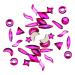 dijiusidy 50 Pieces Glass Crystal Set Eye-catching Personalized Nail Art Rhinestones DIY Handcraft Manicure Accessories for Card Making Rose Red