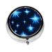Cartoon Blue Starround Pill Box 3 Compartment Round Pill Box Organizer # Portable Travel Pill Box for Traveling. Black