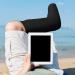 2 Pcs Medium Short Leg Cast Cover - Black Sleeve for Below The Knee Casts - Men Women - Buy Online on GoSupps.com