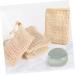 Baluue 4pcs Handmade Soap Bag Small Mesh Soap Bag Shower Foaming Loofah Cotton Linen White - Buy Online on GoSupps.com