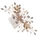 Ipetboom Pearl Hair Comb Crystal Hair Rhinestone Hair Comb Decorative Hair Combs Pearl Headpiece Rhinestone Hair Accessories Wedding Party Hair Pins Styling Hair Manual Hair up Bride Metal