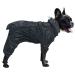 Minezi hundred coat high collar waterproof raincoat set with reflex strips and zippers suitable for all dog types-black-L Large (back long: 42-45cm) black