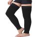 TOFLY Opaque Thigh High Compression Stockings 20-30 mmHg Firm Support - Silicone Band, Footless Sleeves for Varicose Veins & Edema - Black, L - Buy Online on GoSupps.com