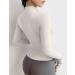 Rapbin Women's Running Jacket - Breathable Sports Gym Top with Thumb Hole - Light Ivory Gray Fitness Training - Buy Online on GoSupps.com