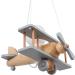 Hallux Children's Room Decoration Lamp - Wooden Ceiling Light for Girls & Kids Small Aircraft Design in Gray/Natural Wood - Buy Online on GoSupps.com