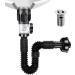 Saddgo Popup Basin Waste Drainer Universal Washbasin Drainer with Flexible Drain Down Hose & Popup Filter Sink Plug Durable stainless steel+ABS - Buy Online on GoSupps.com