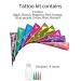 9 Color India Temporary Tattoo Kit with Stencils - Brown, Black, Red, Blue, Green, Maroon - Buy Online on GoSupps.com