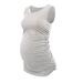 ZUMIY Pregnant Maternity Top Women's Cotton Round Neck Ruched Waist Maternity Cami Shirt S Grey