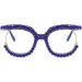 Laureles Rhinestone Blue Light Blocking Glasses | Oversized Round Diamond Frames for Women - Buy Online on GoSupps.com