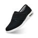 ERLESEN Diabetic Shoes for Women Velcro Shoes for Men Extra Wide Widths Edema Shoes for Swollen Feet Adjustable Elderly Shoes for Foot Pain Relief 8 X-Wide Black