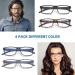 Yuluki 4 Pack Reading Glasses Blue Light Blocking Lightweight Rectangle Frame Mens Womens Computer Readers with Spring Hinge +1.0 4 Pack 1.0 x - Buy Online on GoSupps.com