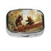 Cute Bears Play in The Tree Printing 2 Compartment Small Pill Case Cute Small Pill Box Purse Pill Boxs Travel Pill Organizer for Pocket Purse and Travel Gifts