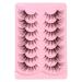 Andy's Orchids Manga Lashes Fox Eye False Eyelashes Cat Eye Lashes Natural Look Cosplay Anime Eyelashes Clear Band Eyelashes Wispy Faux Mink Fake Lashes 7 Pairs