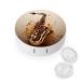 Saxophone Musical Notes Contact Lens Case with Mirror Portable Cute Eye Contact Lens Box Travel Kit