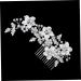Angoily Tiara Wedding Hair Comb Wedding Headpiece Flower Leaf Hair Comb Pearl Diamond Hair Comb Bridal Headdress Bridal Hair Comb Mosaic Alloy Bride - Buy Online on GoSupps.com