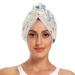 Space Dogs Astronauts Hair Towel 2 Pack Super Absorbent Hair Drying Towel Quick Dry Hair Turbans Head Towel with Button Twisty Wrap for Women Girls