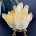Collection Citrine Phantom Quartz Crystal Cluster Point Healing Specimen Collection Home Feng Shui Decor (Color : Citrine Size : 430g) 430g Citrine