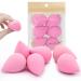 6 Pcs Makeup Blender Beauty Sponge Set - Foundation Blending Beauty Sponge Blender for Liquid Foundation, Cream and Powder, Super Soft Latex Free Makeup Sponges(Light Pink) Light-Pink
