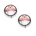 (Ink Flamingos) Round Pill Box 3 Compartment Pill Box Mini Decorative Pocket Purse Portable Travel Medicine Tablet Vitamin Holder Organizer Pill Case