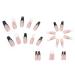 Justotry 24 Pieces Black & White French Press on Nails - Ballerina Coffin Fake Nails for Women | Long-lasting & Easy to Apply - Buy Online on GoSupps.com