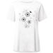Dandelion Print Sequin Top - Women's Loose Short Sleeve Shirt in Stylish Solid Color - Buy Online on GoSupps.com