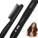 Hair Straightener Brush-Portable Straightening Brush for Travel Hot Ionic Comb for Women 6 Temp 20s Fast Heating- Gifts for Professional Styling Salon at Home(Black)