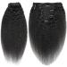 Saisifen Clip in Human Hair Extensions Kinky Straight for Black Women 8 Pieces with 18 Clips in Remy Human Hair Double Weft 120g/Set #1B Natural Color 61 CM 24 Inch 61 CM/24 Inch Kinky Straight - Buy Online on GoSupps.com