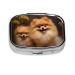 Yellow Pomeranian Printing 2 Compartment Small Pill Case Cute Small Pill Box Purse Pill Boxs Travel Pill Organizer for Pocket Purse and Travel Gifts