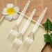 Clear Plastic Forks Heavyweight (100 Pack) Plasticware Disposable Forks Bulk Clear Plastic Forks Plastic Utensils for Party Supplies