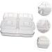 Alipis 1 Set Four Grid Fruit Plate Decor Platter Tray Food Tray Caviar Snack Holder Vegetable Biscuit Box Grey 21X21X8CM - Buy Online on GoSupps.com