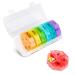 Weekly Pill Organizer and Planner Pill Case Box Design and Large Compartment Vitamins Cod Liver Oil Supplements and Medication (White Rainbow)