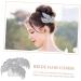DOITOOL 1pc Wedding Hairpin Bridal Headpiece Diamond Hair Clip Pearl Diamond Headpiece Mothers Day Side Combs Silver Hair Clips Bridal Tiara Hair Comb Pin Rhinestone Bride Leaves Headgear - Buy Online on GoSupps.com