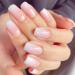 GORS Press on Nails Medium - French Ombre Acrylic Fake Nails Square Glue On Nails with Nail Jelly Glue Acrylic Artificial Nails Reusable Fitted False Nails 24 Pcs/set