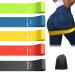 Exercise Resistance Bands Set for 5 Natural Latex Workout Bands with Handles for Working Out | Suitable for Pilates Stretching Physical Therapy Yoga Work from Home Fitness 5 bands