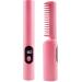 Hair Straightener Comb with Display 4000mAh Rechargeable Electric Straightening Comb 3 Adjustable Temperature Hair Straightener Brush Anti Scald Portable Hair Straighteners(Pink)