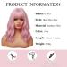 Oefei 14 Inch Short Wavy Pink Bob Wig - Heat-Resistant Synthetic Hair for Cosplay & Daily Use - Perfect for Parties - Buy Online on GoSupps.com