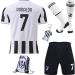 BlackAzat 2021/2022 Juve Home Ronaldo #7 Football Soccer Kids Jersey Shorts Socks Set Youth Sizes Home 26 (8-9 years).