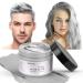 LOPHE Hair Color Wax 100g Temporary Modeling Natural Colour Hair Dye Wax One-time Coloured Hair Paint Wax Easy Washable Colour Change Hair Dye Natural Matte Hairstyle for Halloween Cosplay Party Grey