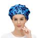 MUKJHOI Adjustable Working Caps Tie Back Cover Hair Bouffant Hats Sweatband for Women Men One Size Fit All - 14 Blue Leopard Texture
