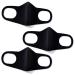 Value Pack 3PC All Black Slim Sponge Filter Face Mask | Powerlap Pro | Cover Face to V Shape - Light & Breathable Comfort | Reusable Washable | For Home use General Protect Black Slim (Fma130ca)