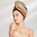 Hair Towel Wrap - Quick Drying Towel Turban with Button | Colorful Pastel Stripes - Perfect for Fast Hair Drying - Buy Online on GoSupps.com